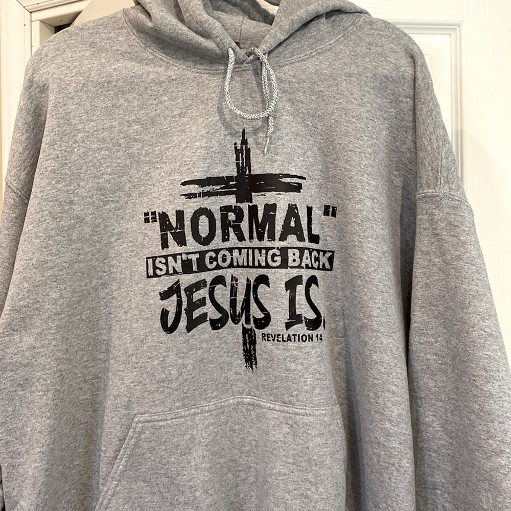GILDAN Unisex Gray Hooded Size XL